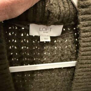 LOFT Deep Green Textured Cardigan